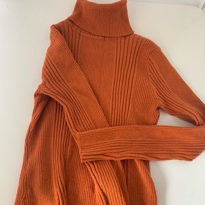 Orange Turtleneck Sweater